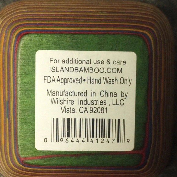 NWT Island Bamboo Pakka Rainbow Square pinch Bowl - Picture 3 of 3